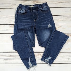 Grace & Lace Distressed Mid Rise Jeggings